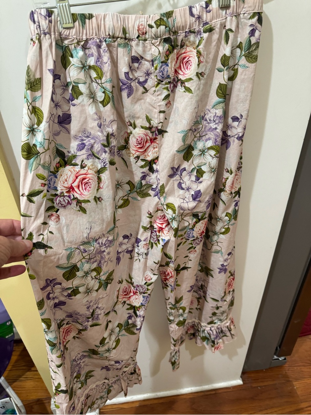 Blue Velvet Light Floral Tie-Waist Bloomers in Lilac and Green - Picture 3 of 7